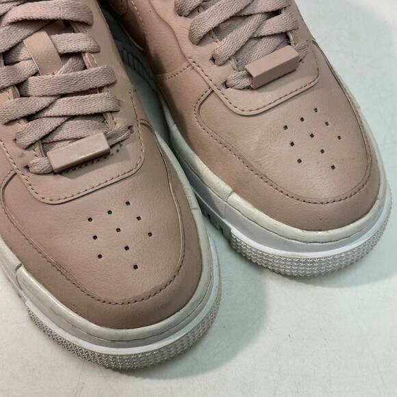 VERY GOOD Nike Women’s Air Force 1 Pixel “Particle Beige” Pink Platform 5 - Picture 7 of 10